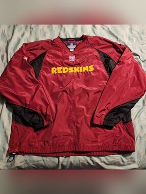 VTG Washington Redskins Reebok Onfield  Pullover Rain Jacket Men's Size XL